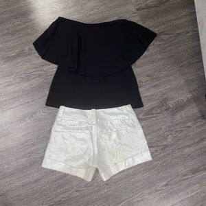 Alice and Olivia Cady Cuff Short Metallic 2 Silver